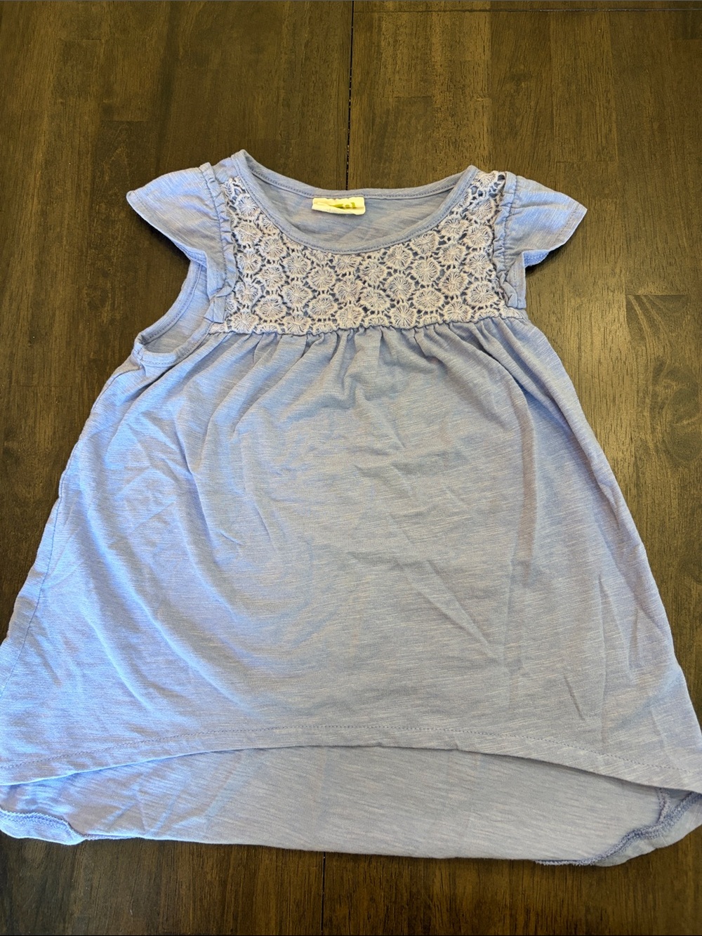 Crazy 8 Light Blue Lace Yoke Short Sleeve Top